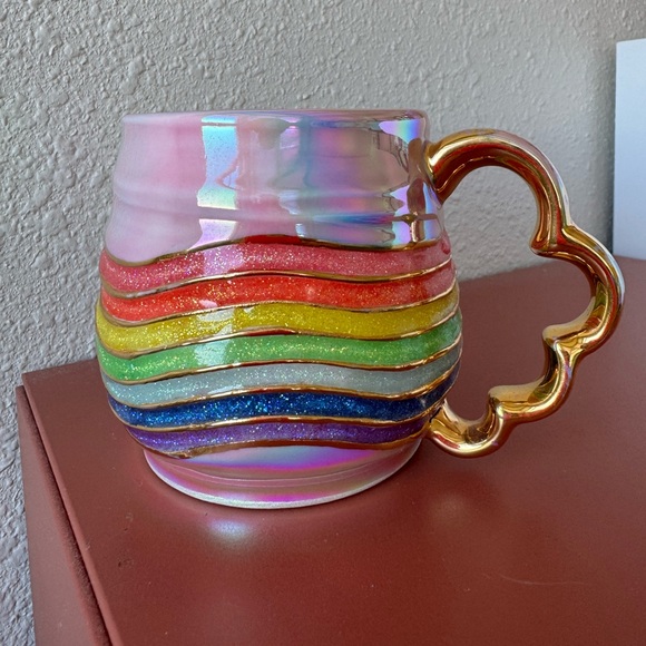 Silver Lining Ceramics Halographic Rainbow Inlay Glitter Mug - Picture 4 of 10